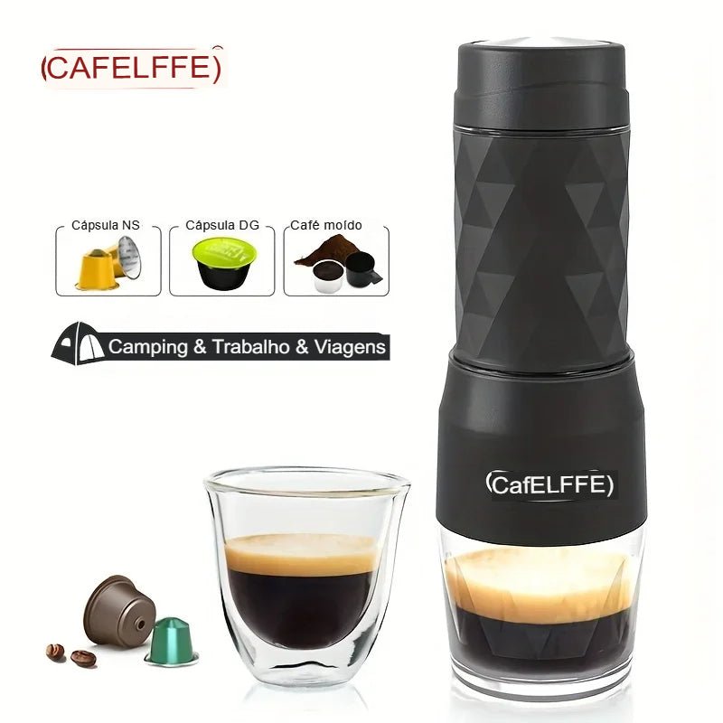 Café Delicioso em Qualquer Lugar com a Máquina de Café Portátil 2 em 1 !